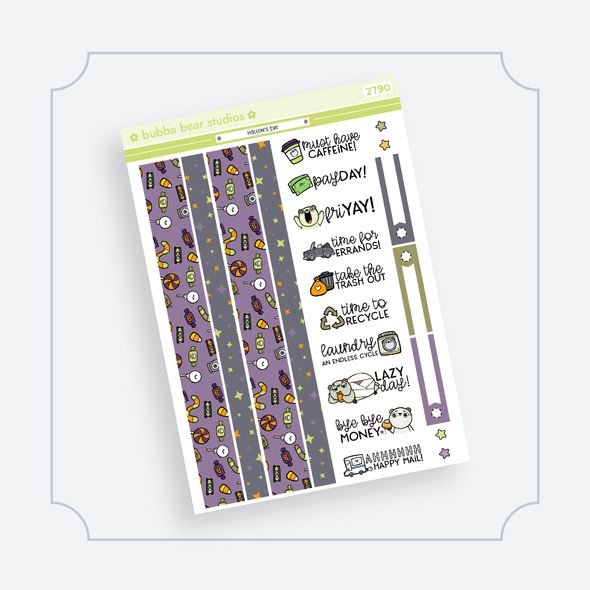 MINI - Hallow's Eve Page 3 - Washi and Text Bubba Bear Studios MINI - Hallow's Eve Stickers