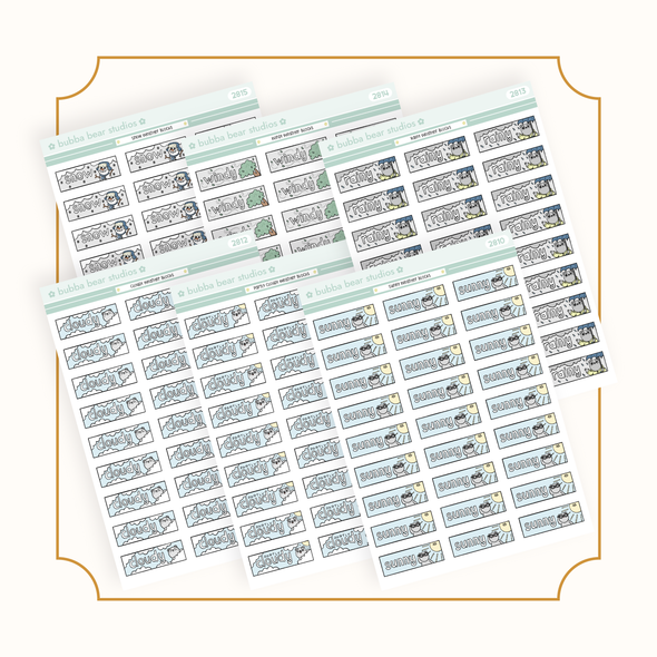 Weather Blocks Standard Buy All (Set of 6 with snow) Bubba Bear Studios Weather Blocks Stickers
