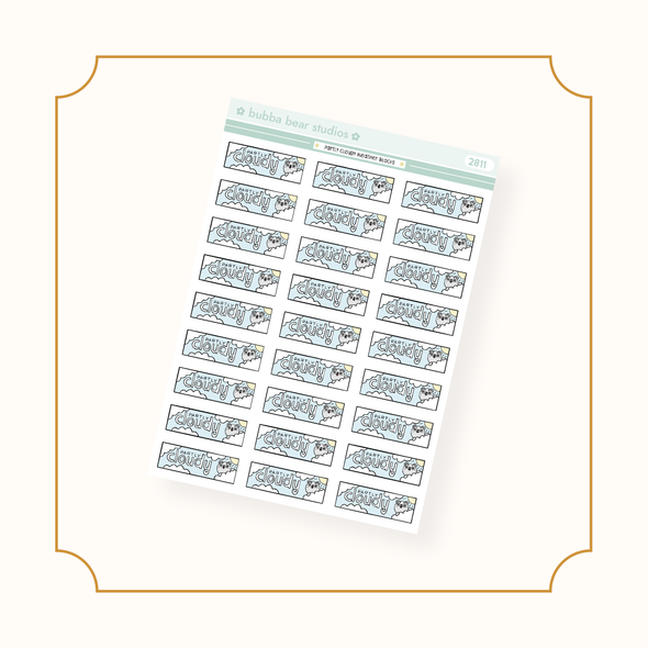 Weather Blocks Standard Partly Cloudy Bubba Bear Studios Weather Blocks Stickers