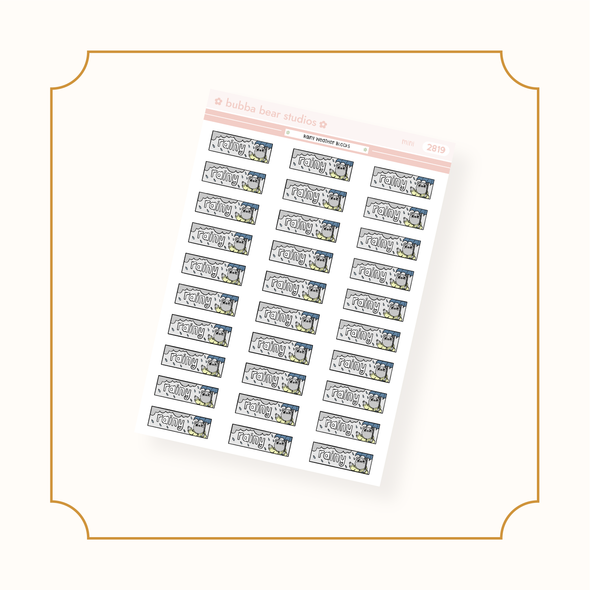 Weather Blocks Mini Rainy Bubba Bear Studios Weather Blocks Stickers
