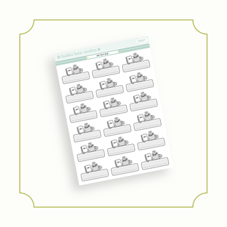 DNF Book Bear Box Standard Grey Bubba Bear Studios DNF Book Bear Box Stickers