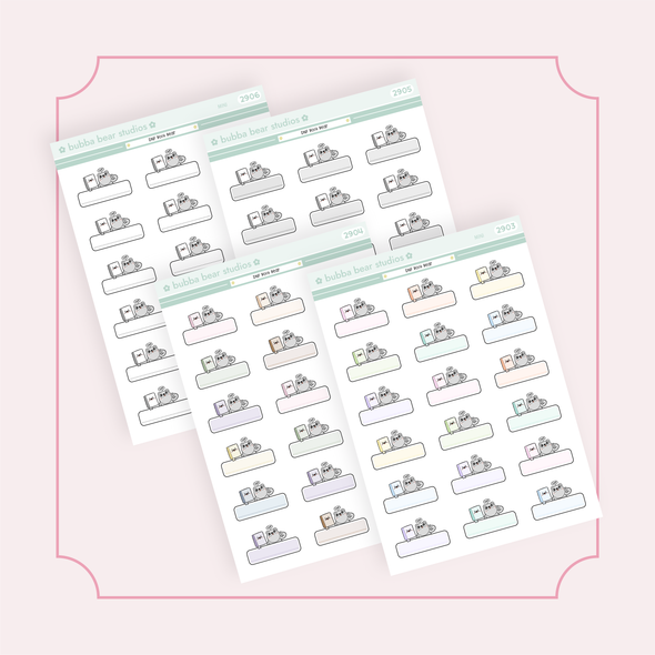DNF Book Bear Box Mini Buy All (Set of 4) Bubba Bear Studios DNF Book Bear Box Stickers