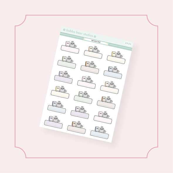 DNF Book Bear Box Mini Muted Bubba Bear Studios DNF Book Bear Box Stickers