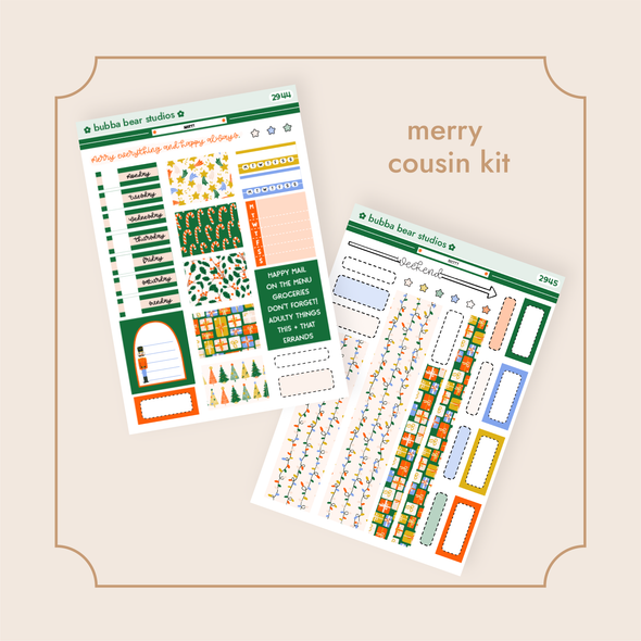 HOBONICHI COUSIN - Merry Full Hobonichi Cousin Kit Bubba Bear Studios HOBONICHI COUSIN - Merry Stickers