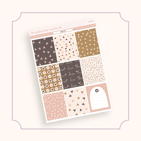 VERTICAL - Affection VERTICAL Page 1 - Full Boxes Bubba Bear Studios VERTICAL - Affection Stickers