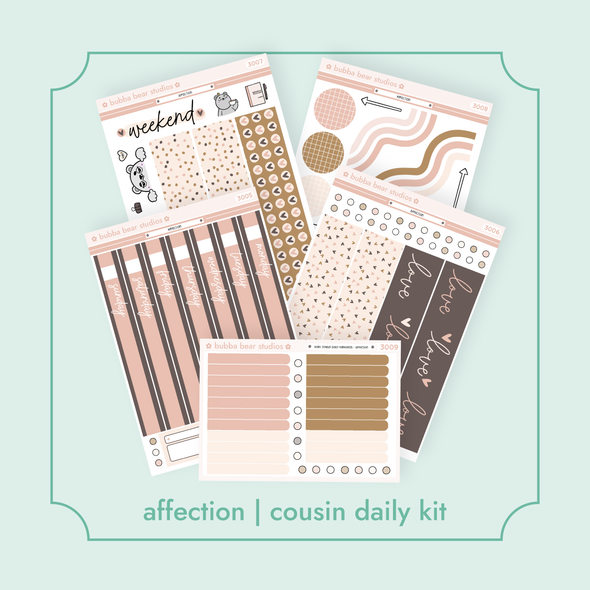 Hobonichi Cousin DAILY - Affection Bubba Bear Studios Hobonichi Cousin DAILY - Affection Stickers