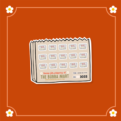 Medium Bag of Rice Bubba Bear Studios Medium Bag of Rice Stickers