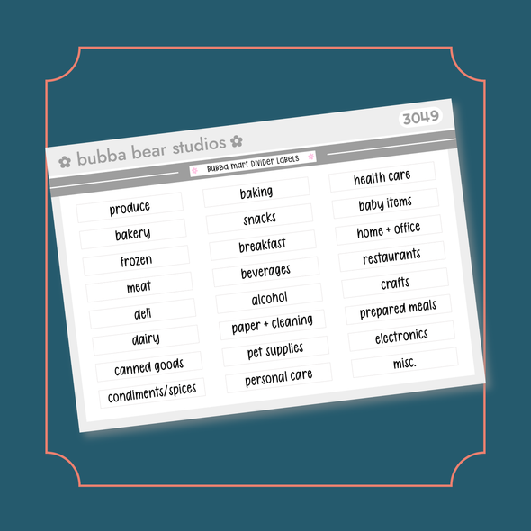 ✿ Bubba Mart ✿ Tabbed Divider Labels for Disc Album Sticker Storage Bubba Bear Studios ✿ Bubba Mart ✿ Tabbed Divider Labels for Disc Album Sticker Storage Stationery