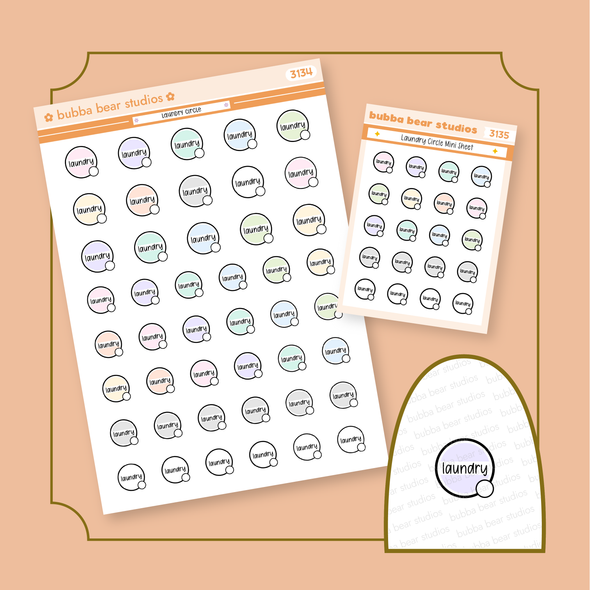 Laundry Circle Buy All (Set of 2) Bubba Bear Studios Laundry Circle Stickers