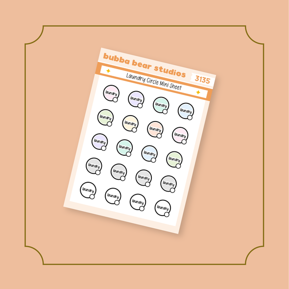 Laundry Circle Mini Sheet Bubba Bear Studios Laundry Circle Stickers