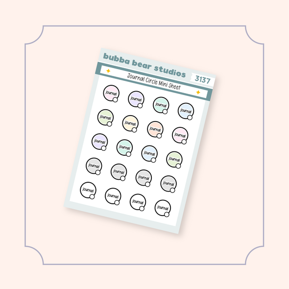 Journal Circle Mini Sheet Bubba Bear Studios Journal Circle Stickers