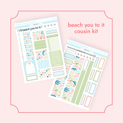 HOBONICHI COUSIN - Beach You To It Full Hobonichi Cousin Kit Bubba Bear Studios HOBONICHI COUSIN - Beach You To It Stickers