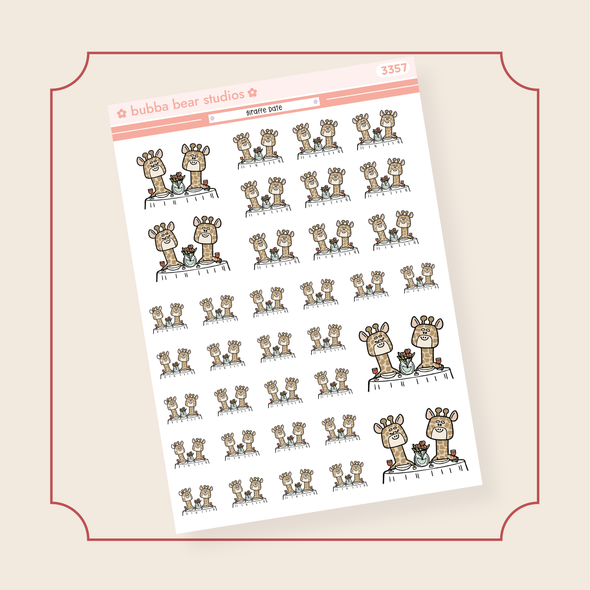 Giraffe Date Half Sheet Bubba Bear Studios Giraffe Date Stickers
