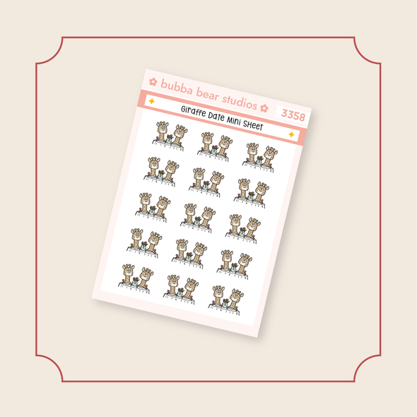 Giraffe Date Mini Sheet Bubba Bear Studios Giraffe Date Stickers