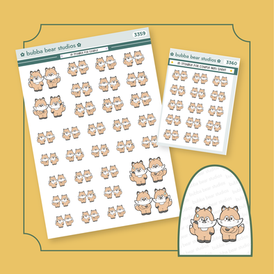 In Trouble Fox Couple Buy All (Set of 2) Bubba Bear Studios In Trouble Fox Couple Stickers