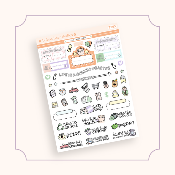 VERTICAL - Life Is A Roller Coaster VERTICAL Page 3 - Icons Bubba Bear Studios VERTICAL - Life Is A Roller Coaster Stickers