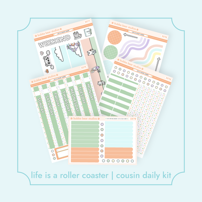 Hobonichi Cousin DAILY - Life is a Roller Coaster Bubba Bear Studios Hobonichi Cousin DAILY - Life is a Roller Coaster Stickers