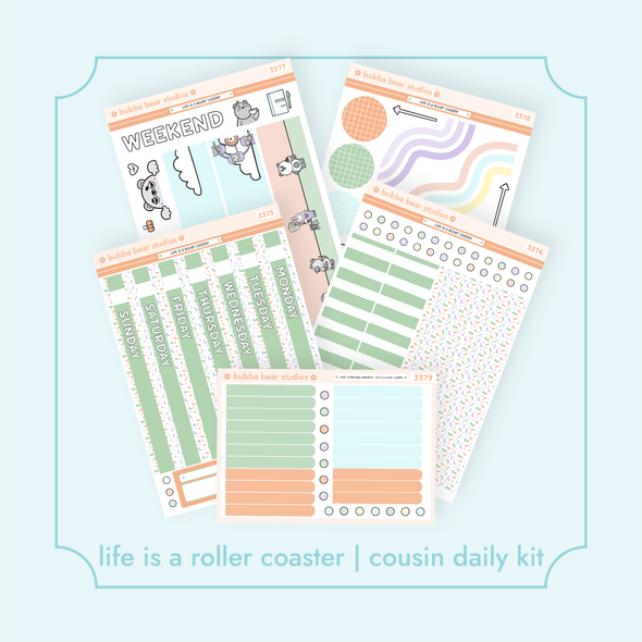 Hobonichi Cousin DAILY - Life is a Roller Coaster Bubba Bear Studios Hobonichi Cousin DAILY - Life is a Roller Coaster Stickers