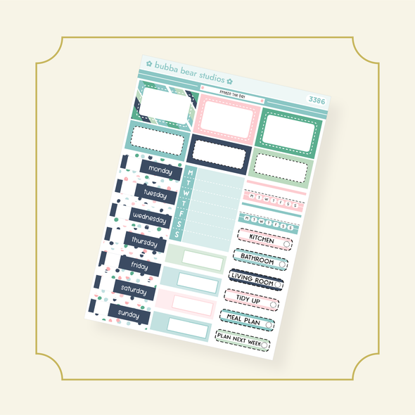VERTICAL - Freeze The Day VERTICAL Page 2 - Date Covers and Boxes Bubba Bear Studios VERTICAL - Freeze The Day Stickers