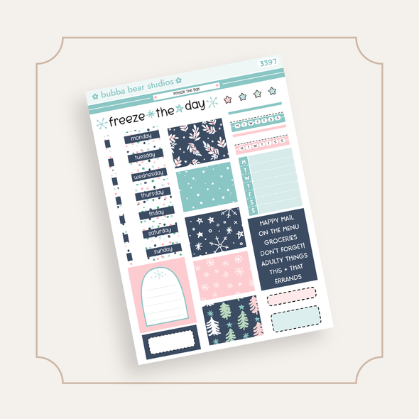 HOBONICHI COUSIN - Freeze The Day Page 1 - Deco + Date Covers Bubba Bear Studios HOBONICHI COUSIN - Freeze The Day Stickers
