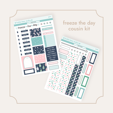 HOBONICHI COUSIN - Freeze The Day Full Hobonichi Cousin Kit Bubba Bear Studios HOBONICHI COUSIN - Freeze The Day Stickers