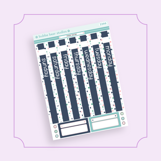 Hobonichi Cousin DAILY - Freeze The Day Page 1 - Date Cover Strips Bubba Bear Studios Hobonichi Cousin DAILY - Freeze The Day Stickers