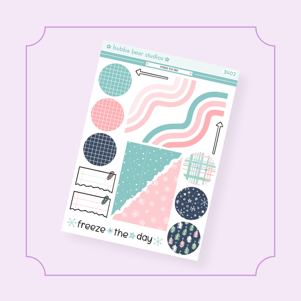 Hobonichi Cousin DAILY - Freeze The Day Page 4 - Extras Bubba Bear Studios Hobonichi Cousin DAILY - Freeze The Day Stickers