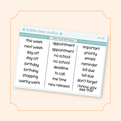 Freeze The Day Script Add-On Bubba Bear Studios Freeze The Day Script Add-On Stickers