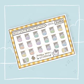 Milo + Buzz || Bee Still & Sleep Minimal Bubba Bear Studios Milo + Buzz || Bee Still & Sleep Stickers