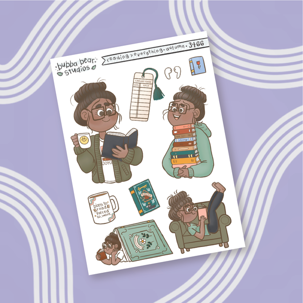Reading > Everything || Girl Deco Sheet