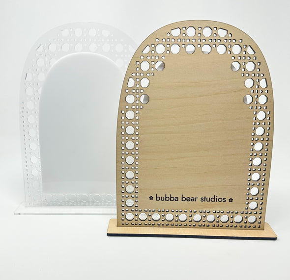 Rattan Arch Dry Erase Desktop Message Board