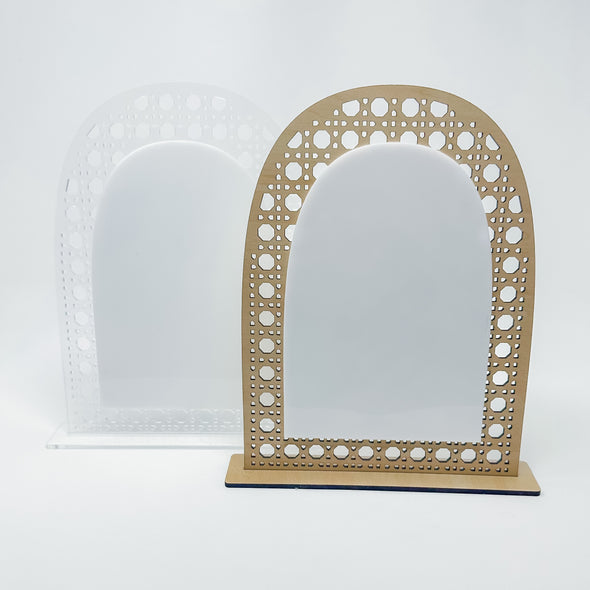 Rattan Arch Dry Erase Desktop Message Board