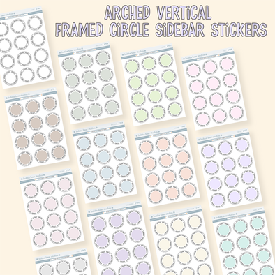Arched Vertical - Framed Circle Sidebar Stickers