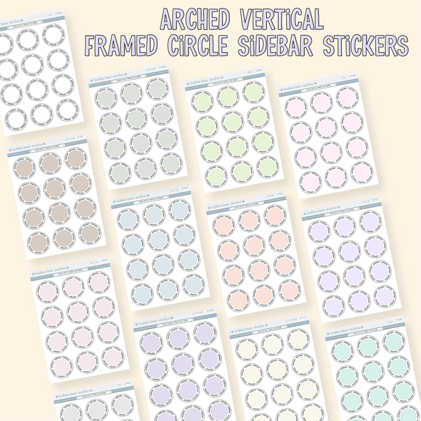 Arched Vertical - Framed Circle Sidebar Stickers