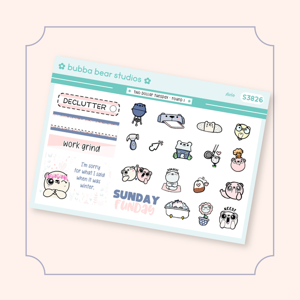 Two Dollar Tuesday Samplers - Round I Bubba Bear Studios Two Dollar Tuesday Samplers - Round I Stickers