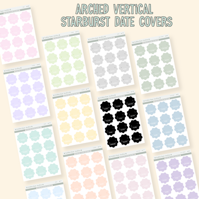 Arched Vertical - Starburst Date Covers Bubba Bear Studios Arched Vertical - Starburst Date Covers