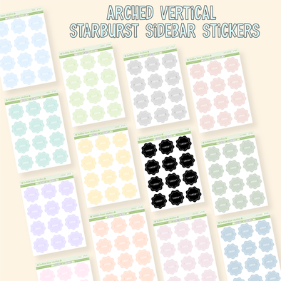 Arched Vertical - Starburst Sidebar Stickers