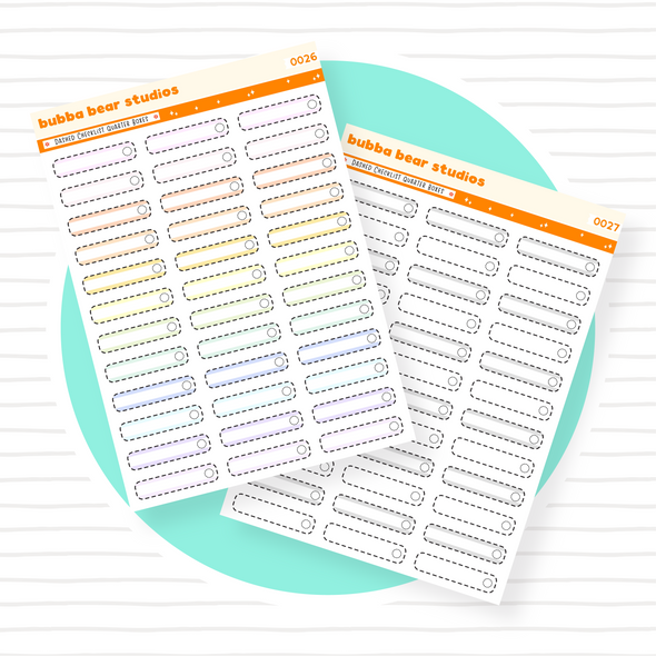 Dashed Checklist Quarter Boxes