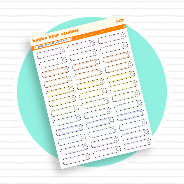 Dashed Checklist Quarter Boxes Colorful Bubba Bear Studios Dashed Checklist Quarter Boxes