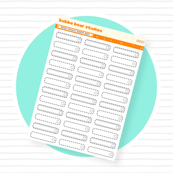 Dashed Checklist Quarter Boxes