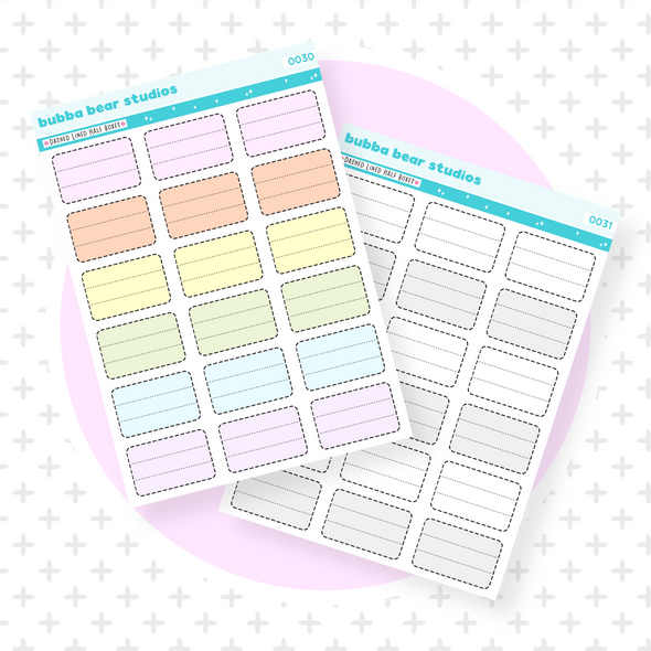 Dashed Lined Half Boxes Buy All (Set of 2) Bubba Bear Studios Dashed Lined Half Boxes