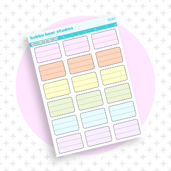 Dashed Lined Half Boxes Colorful Bubba Bear Studios Dashed Lined Half Boxes