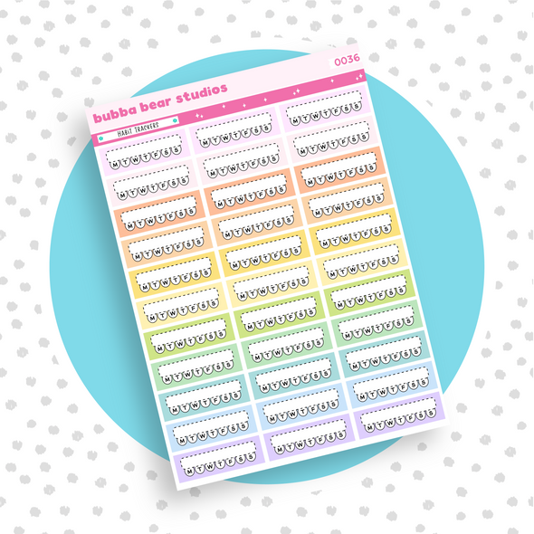 Habit Trackers Colorful Bubba Bear Studios Habit Trackers