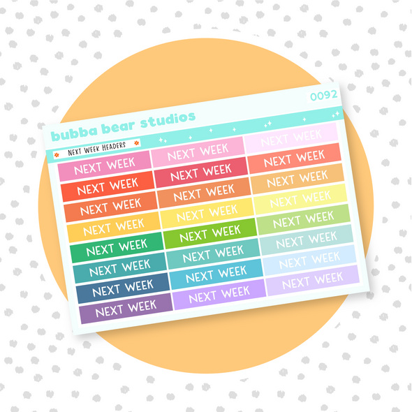 Next Week Headers Colorful Bubba Bear Studios Next Week Headers