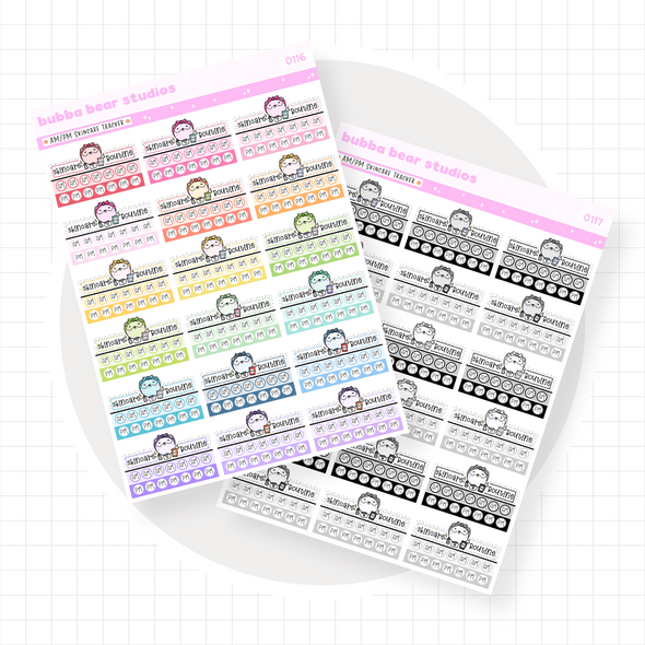 AM/PM Skincare Trackers Buy All (Set of 2) Bubba Bear Studios AM/PM Skincare Trackers