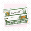 Vertical - August - The Wild Life Page I - Month Cover & Date Numbers Bubba Bear Studios Vertical - August - The Wild Life