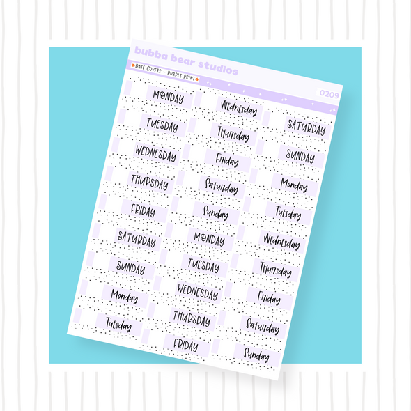 Date Covers Print Purple Bubba Bear Studios Date Covers