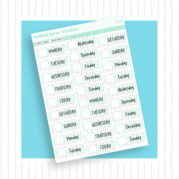 Date Covers Print Aqua Bubba Bear Studios Date Covers