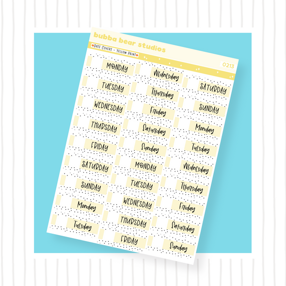 Date Covers Print Yellow Bubba Bear Studios Date Covers