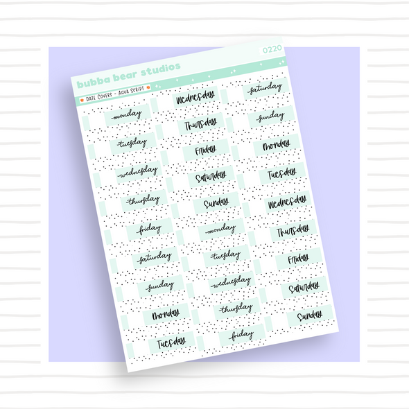 Date Covers Script Aqua Bubba Bear Studios Date Covers
